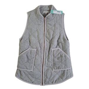 41 Hawthorn Quilted Vest Womens S Herringbone Gray Wool Blend Size S